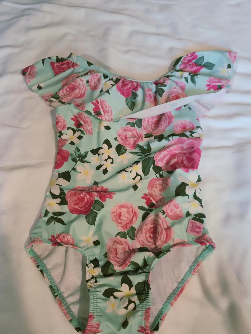 Ruffle Butts Mint and Pink Floral One-Piece Swimsuit